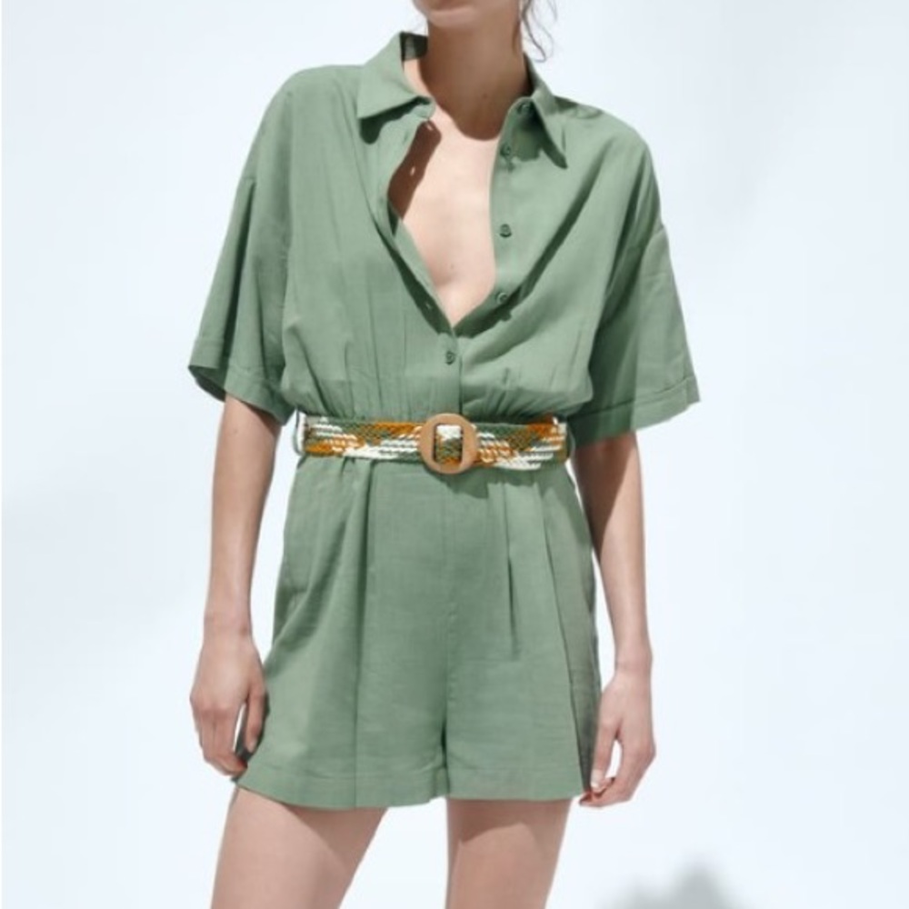 Zara Green Short Jumpsuit / Romper